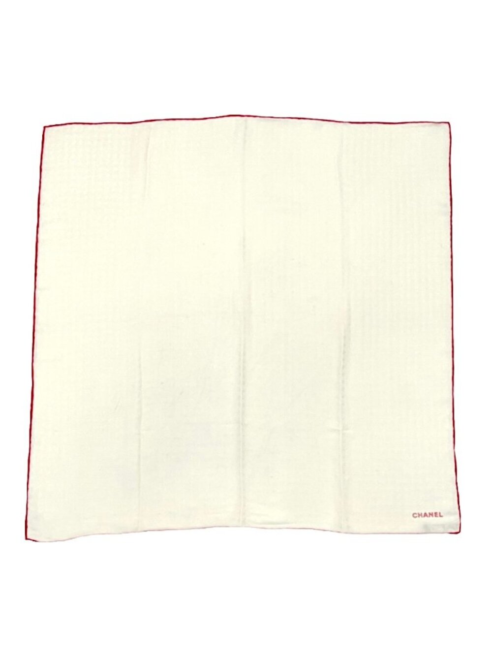 Chanel CC Logo Scarf Silk Beige